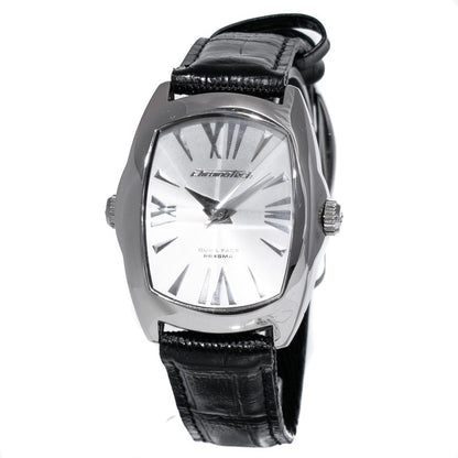 Black Leather Dress Watch