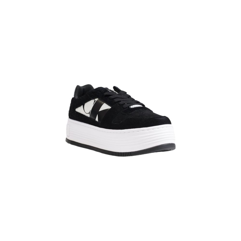 Black Leather Platform Sneakers