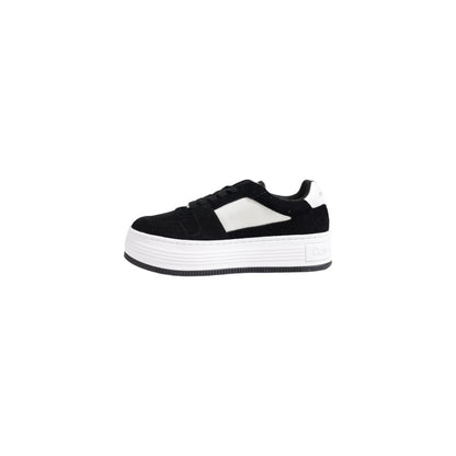 Black Leather Platform Sneakers