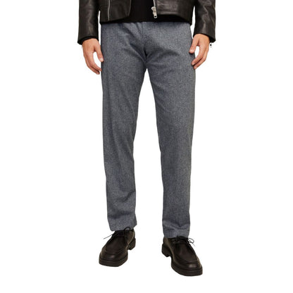 Gray Cotton Casual Pants
