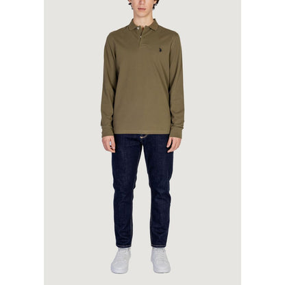 Green Cotton Long Sleeve T-Shirt