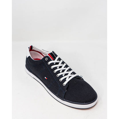 Blue Cotton Low Top Sneakers