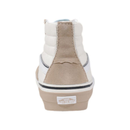 Beige Leather High Top Sneakers