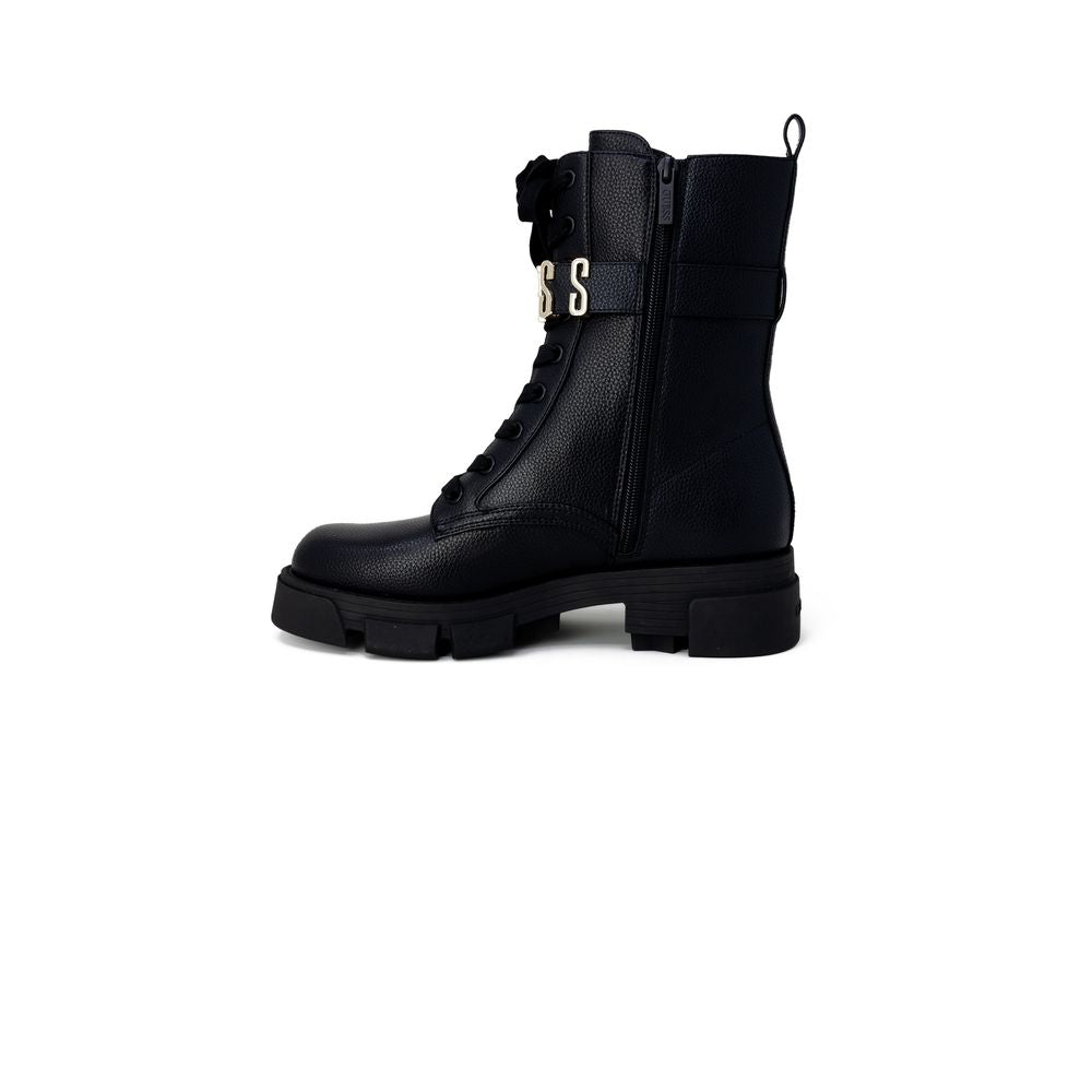 Black Artificial Leather Boot