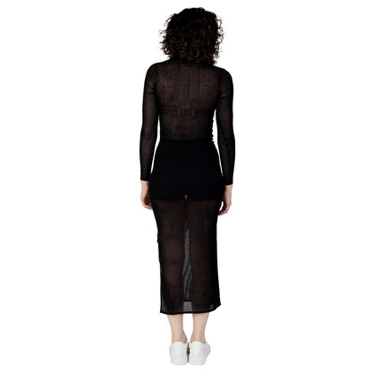 Black Marabou Long Dress