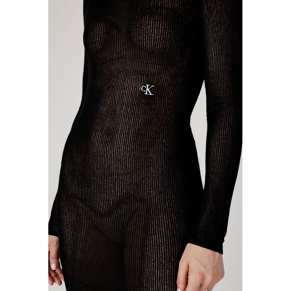 Black Marabou Long Dress