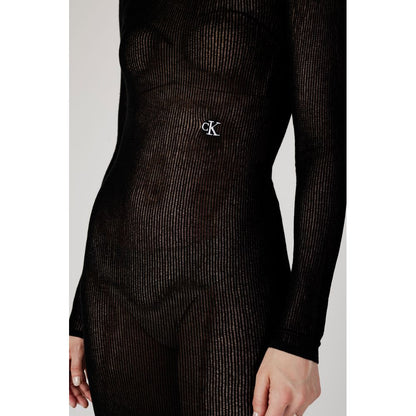 Black Marabou Long Dress