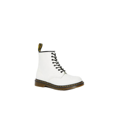 White Leather Lace-Up Boots