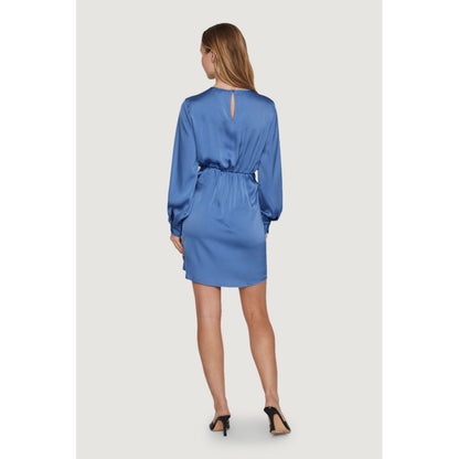 Blue Recycled Polyester Short Dress