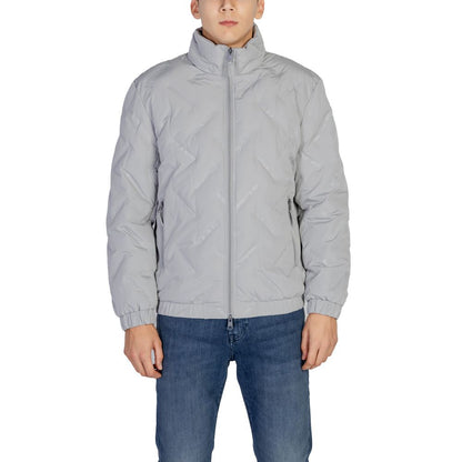 Gray Polyester Jackets And Coat