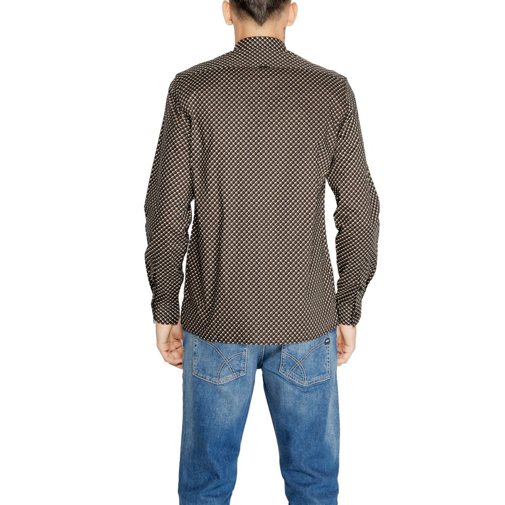 Brown Cotton Pattern Shirt