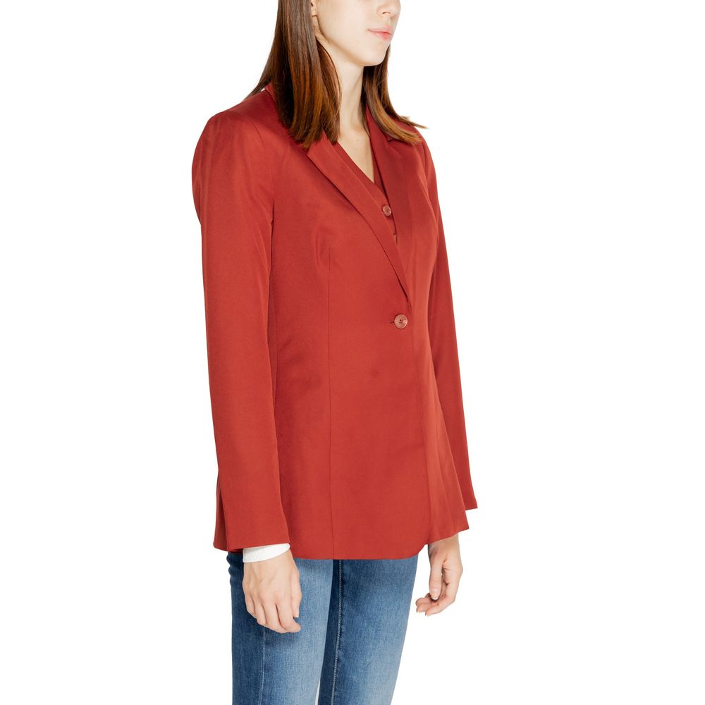 Red Polyester Blazer