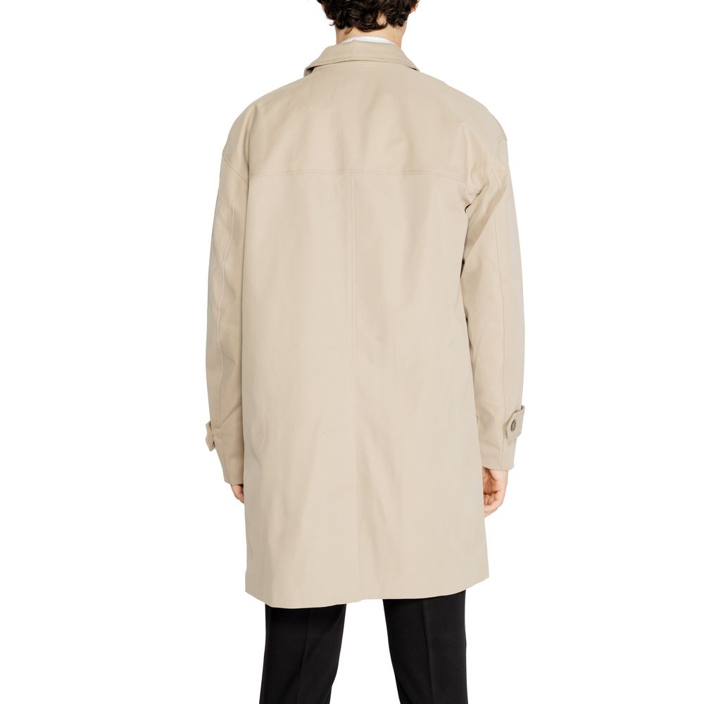 Beige Polyester Trench Coat