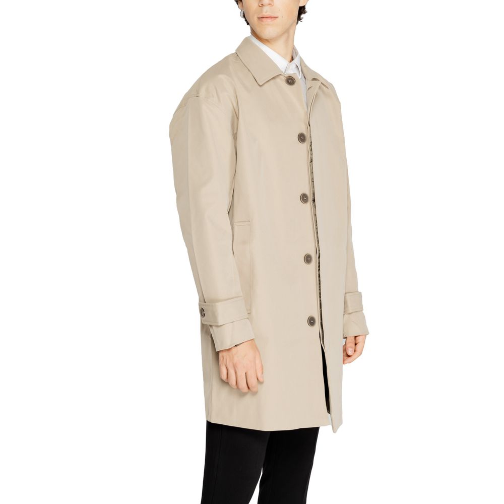 Beige Polyester Trench Coat