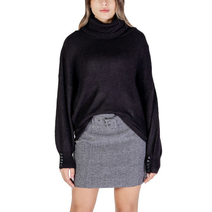 Black Marabou Turtleneck