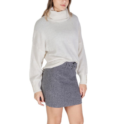 Cream Marabou Turtleneck