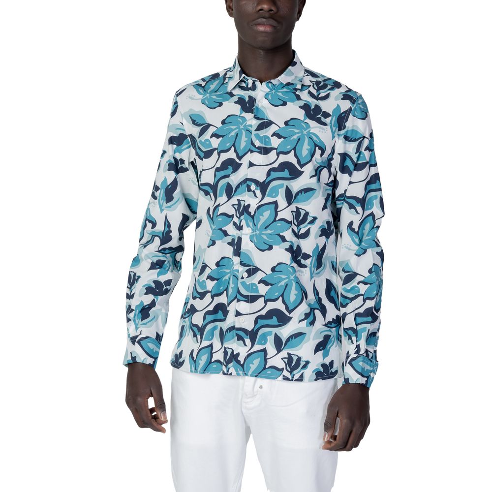 Blue Viscose Pattern Shirt