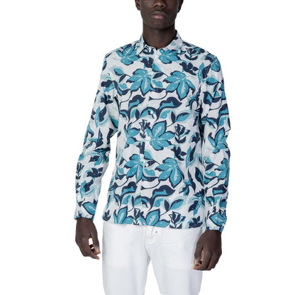 Blue Viscose Pattern Shirt