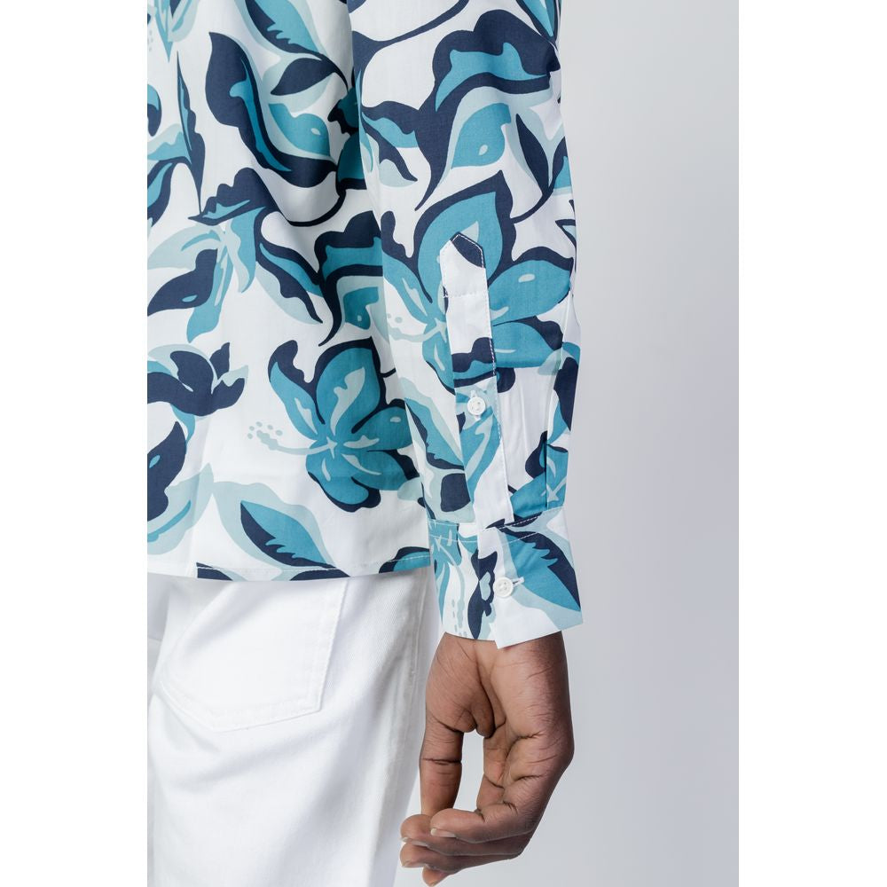 Blue Viscose Pattern Shirt