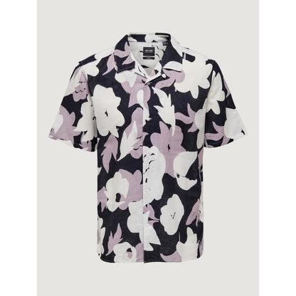 Purple Linen Shortsleeve Shirt