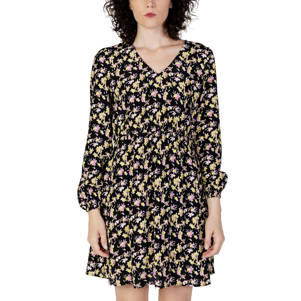 Black Viscose Short Dress