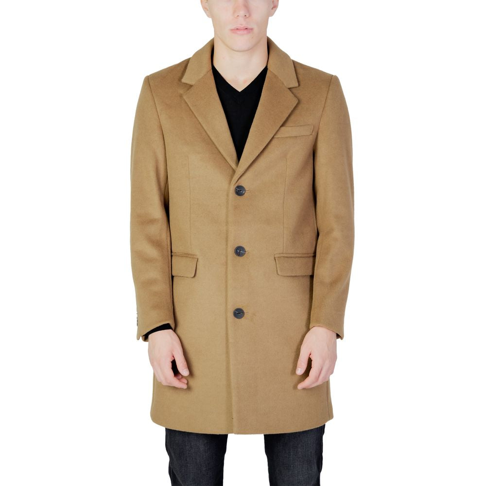 Beige Polyester Coat
