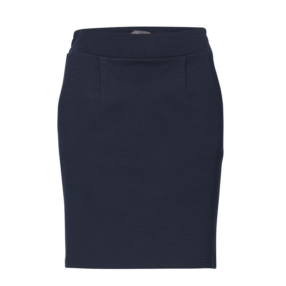 Blue Polyester Mini Skirt
