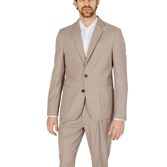 Beige Polyester Blazer