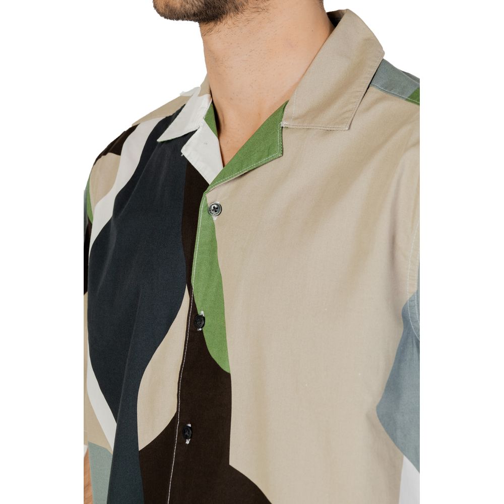Bicolor Cotton Shortsleeve Shirt