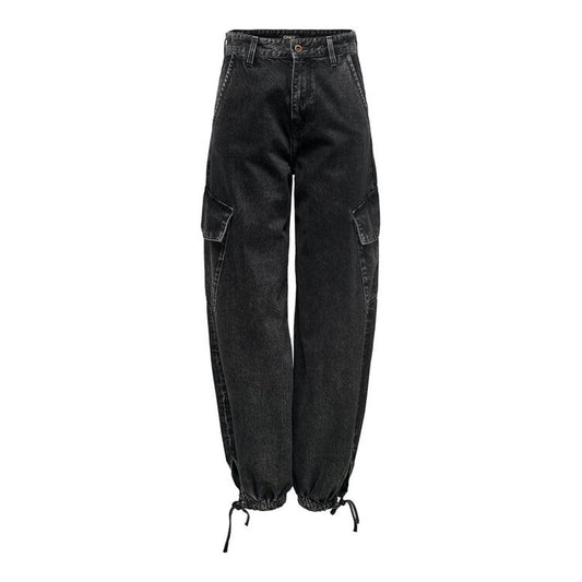 Black Cotton Boyfriend Jeans