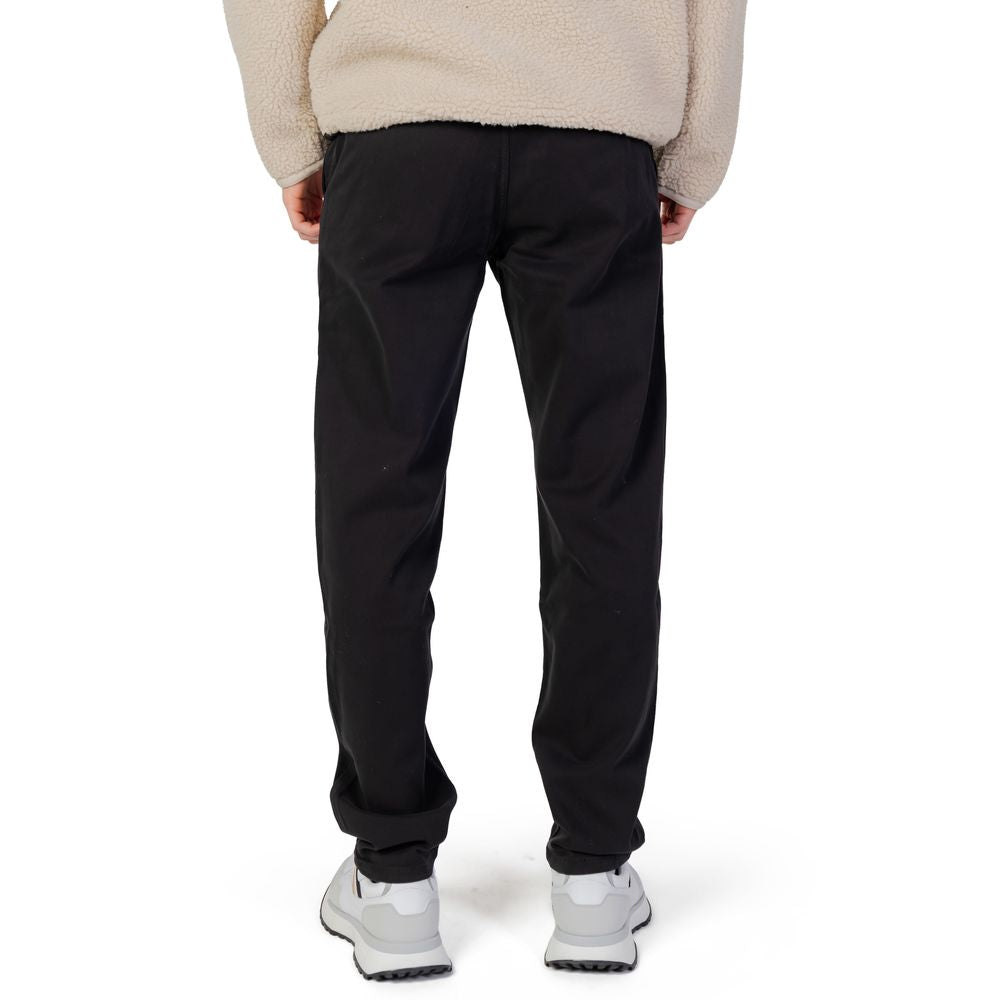 Black Cotton Chino Pants