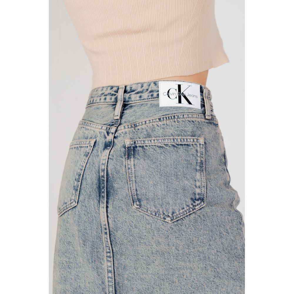 Blue Cotton Long Skirt