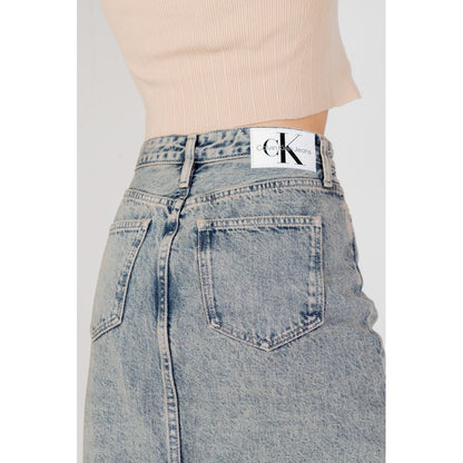 Blue Cotton Long Skirt