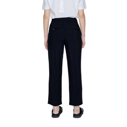 Black Viscose Casual Pants
