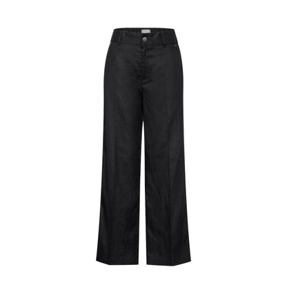 Black Linen Casual Pants