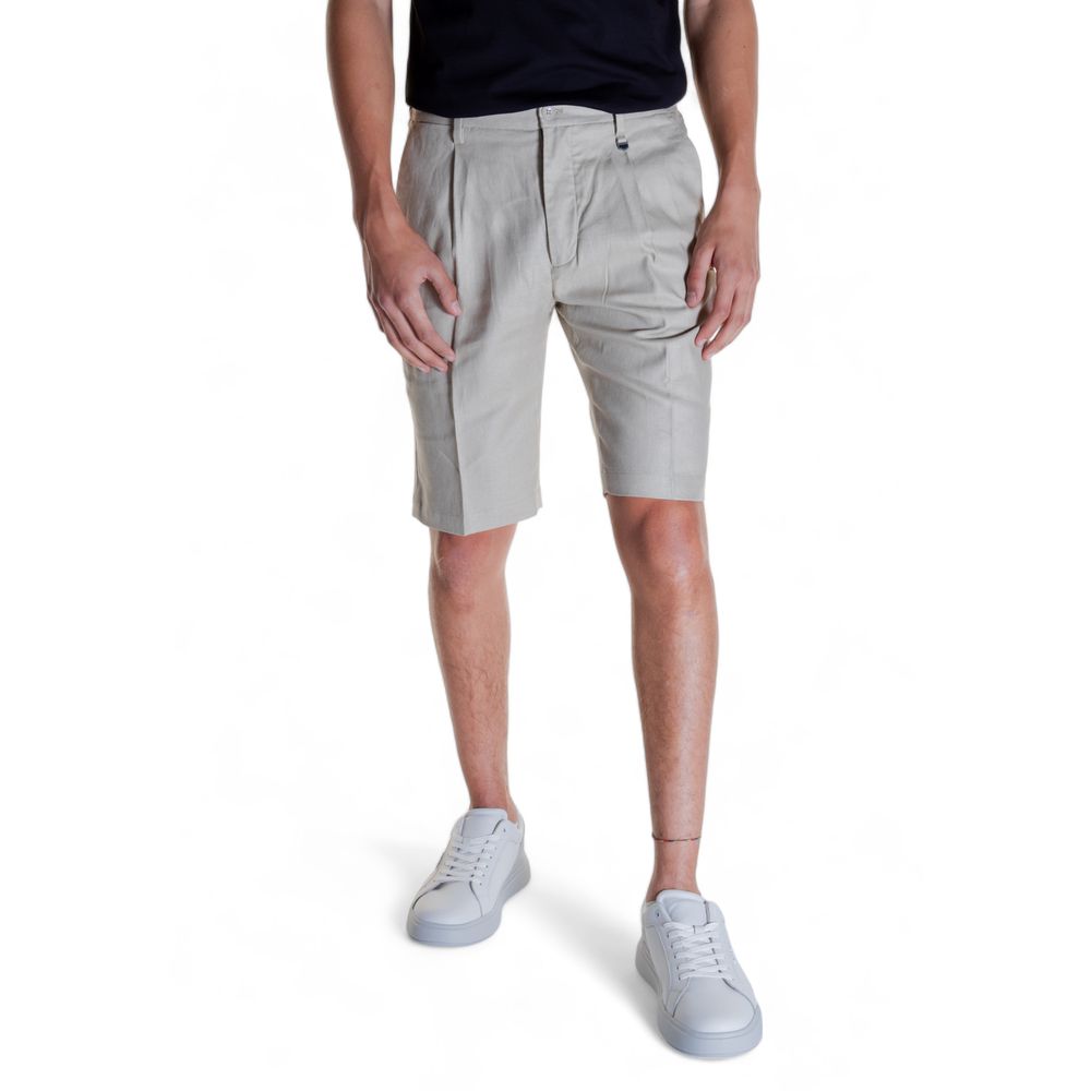 Beige Linen Bermuda Shorts