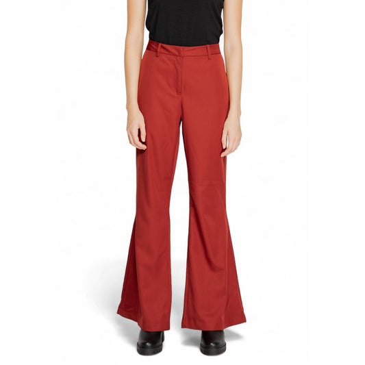 Red Polyester Pant