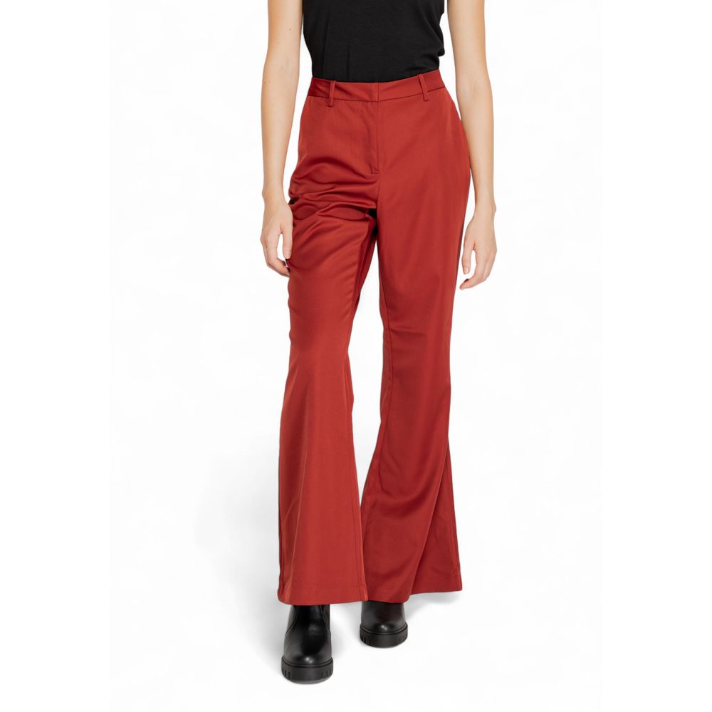 Red Polyester Pant