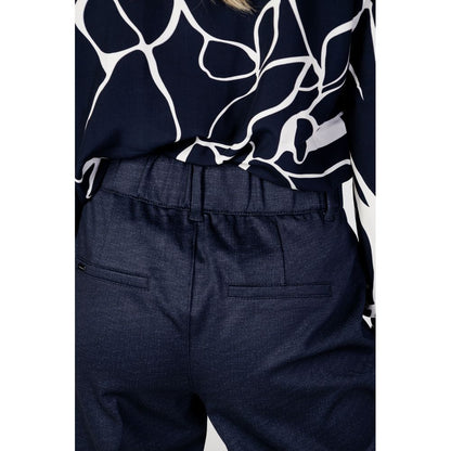 Blue Viscose Chino Pants