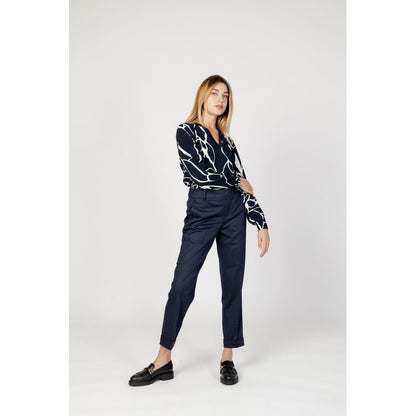 Blue Viscose Chino Pants