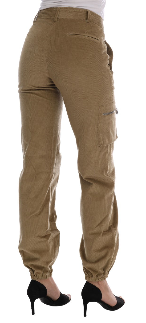 Beige Cotton Corduroys Pants