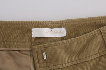 Beige Cotton Corduroys Pants