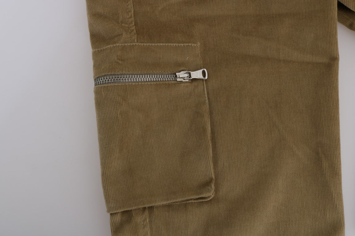 Beige Cotton Corduroys Pants