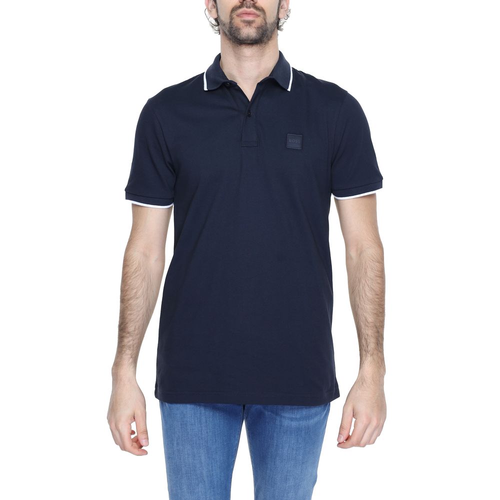 Blue Cotton Polo Shirt