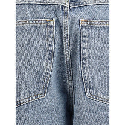 Light Blue Cotton High-Waisted Jean