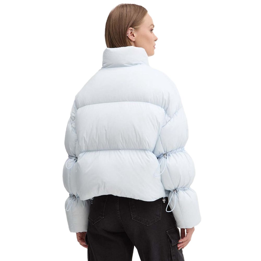 Light Blue Nylon Women Jacket