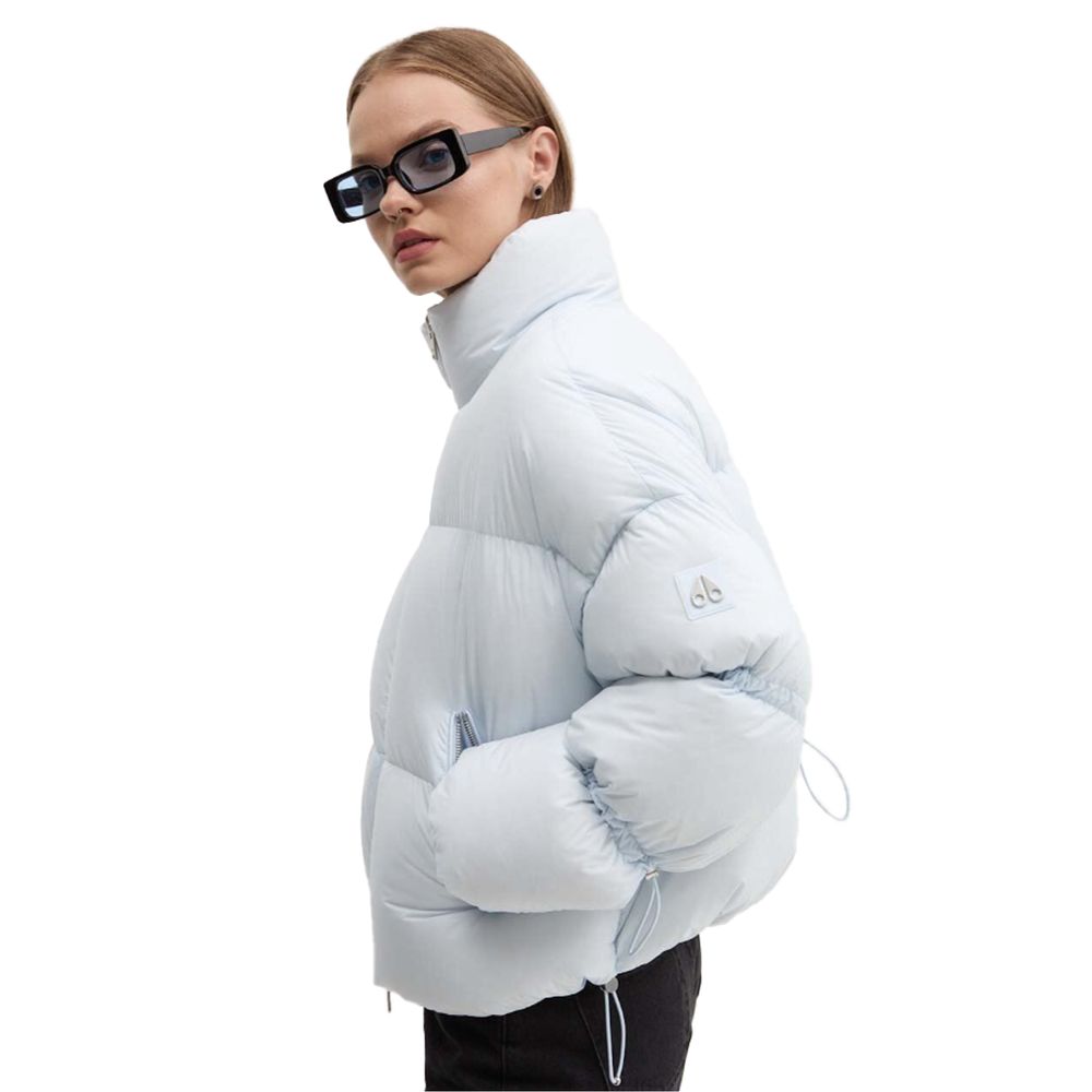 Light Blue Nylon Women Jacket
