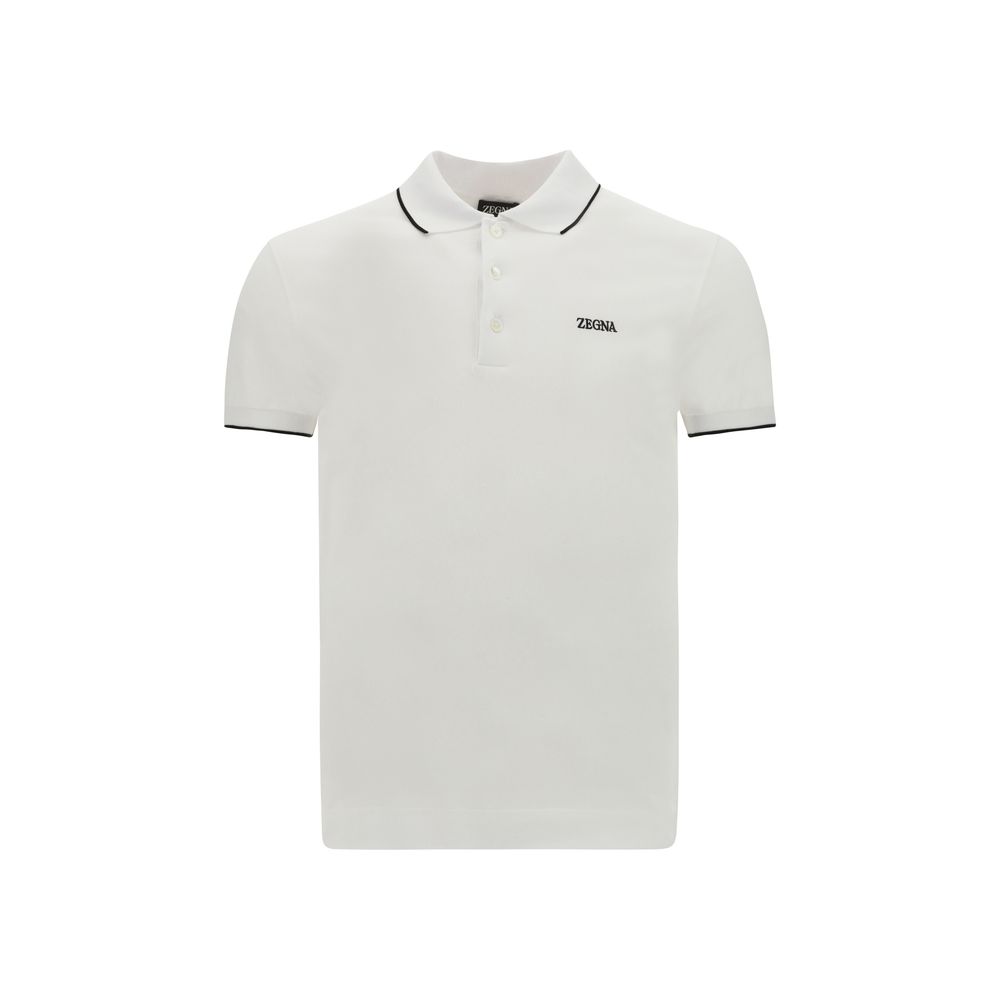 White Elastane Polo Shirt