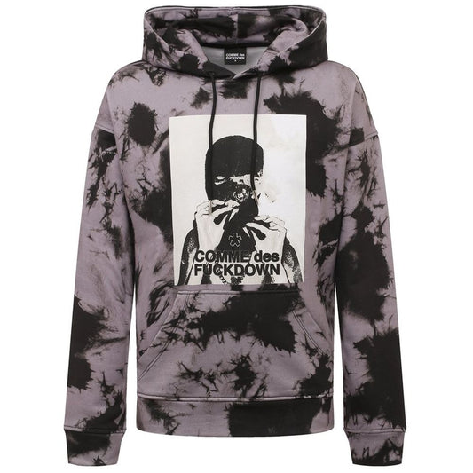 Gray Cotton Men Sweater with Hood