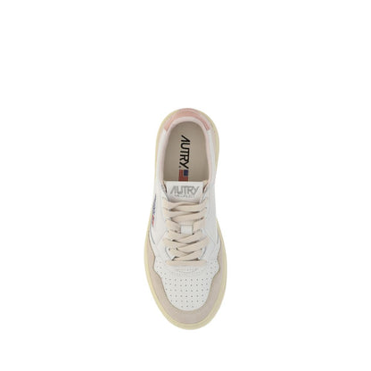White Leather Low Top Sneakers